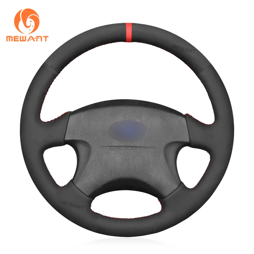 

MEWANT Black Suede Genuine Leather Steering Wheel Cover for Subaru Forester Impreza Legacy Outback Baja 1999 2000 2001 2002-2006