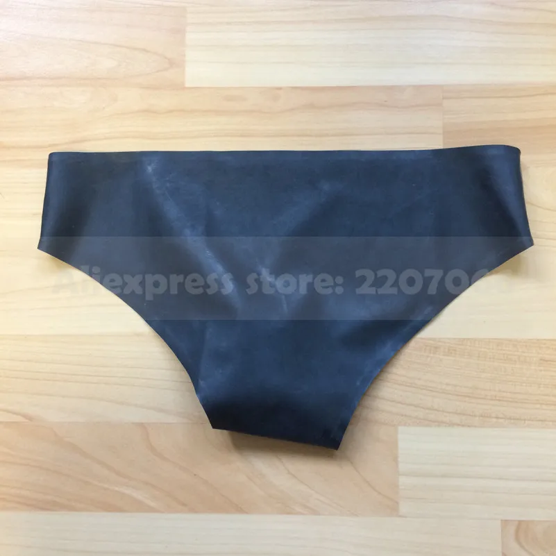 Ropa interior Sexy de látex con condón para pene, pantalones cortos ajustados de fiesta, fetiche de goma recta, color negro, RPM128