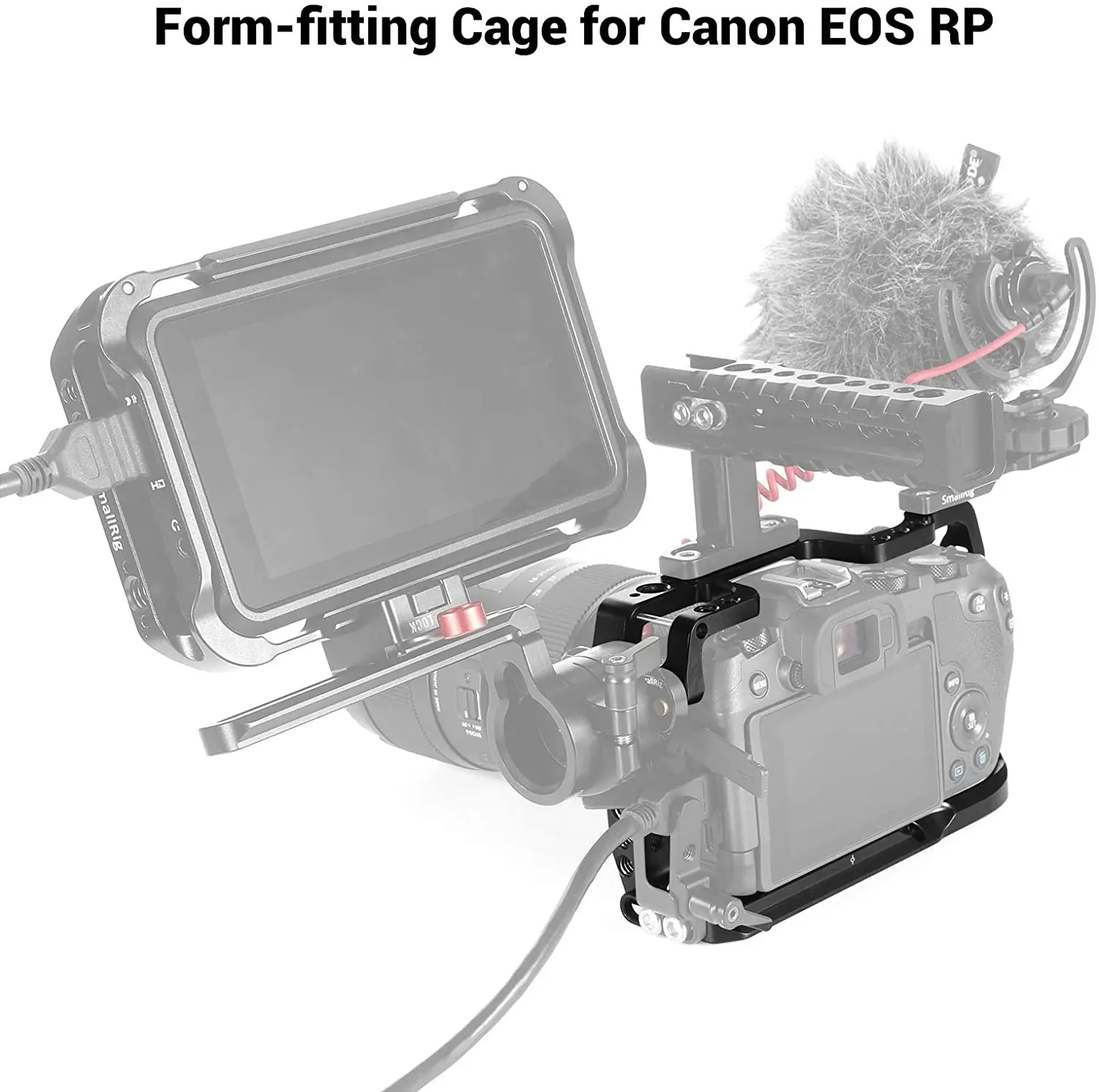 SmallRig DSLR Camera Cage for Canon EOS RP Feature with 1/4 3/8 Thread Holes For Magic Arm Microphone Attachment CCC2332