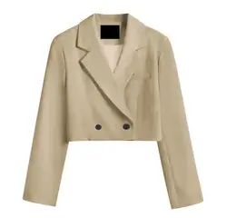 High waist short lapel suit jacket women's spring slim suit design jacket women blazer women luxury tweed blazer