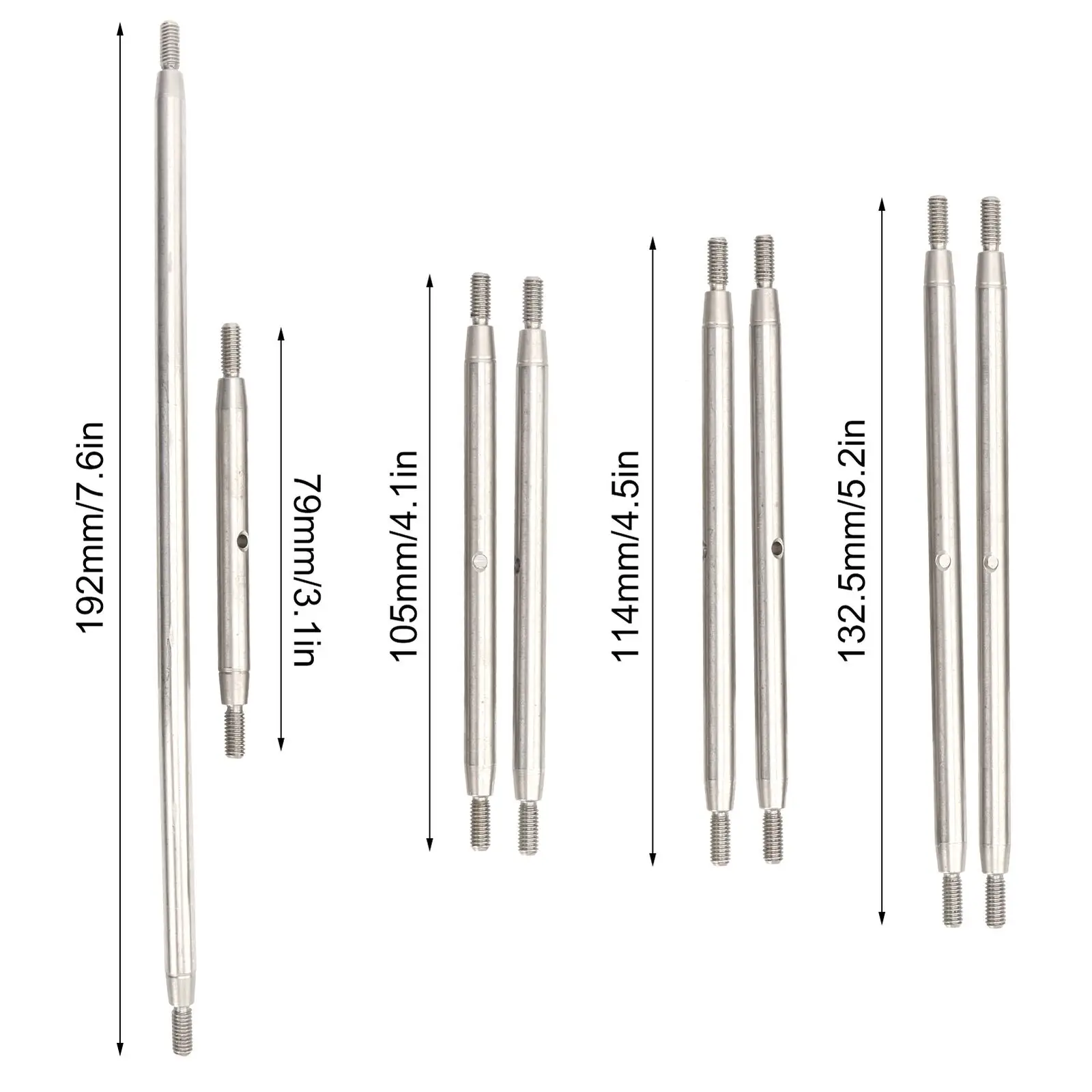 Rvs Steering Link Trekstang Set Vervangende Onderdelen Voor 1/10 Axiale RBX10 Ryft Rc Auto Diy