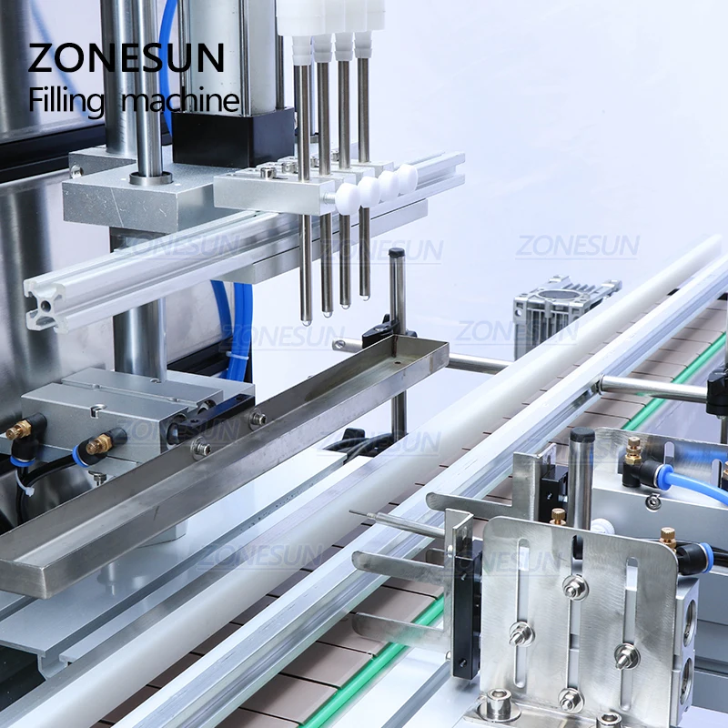 ZONESUN Production Line for Juice Milk Small Automatic Bottle Alcohol Hydrogen Peroxide Liquid Turntable Capping Filling Machine