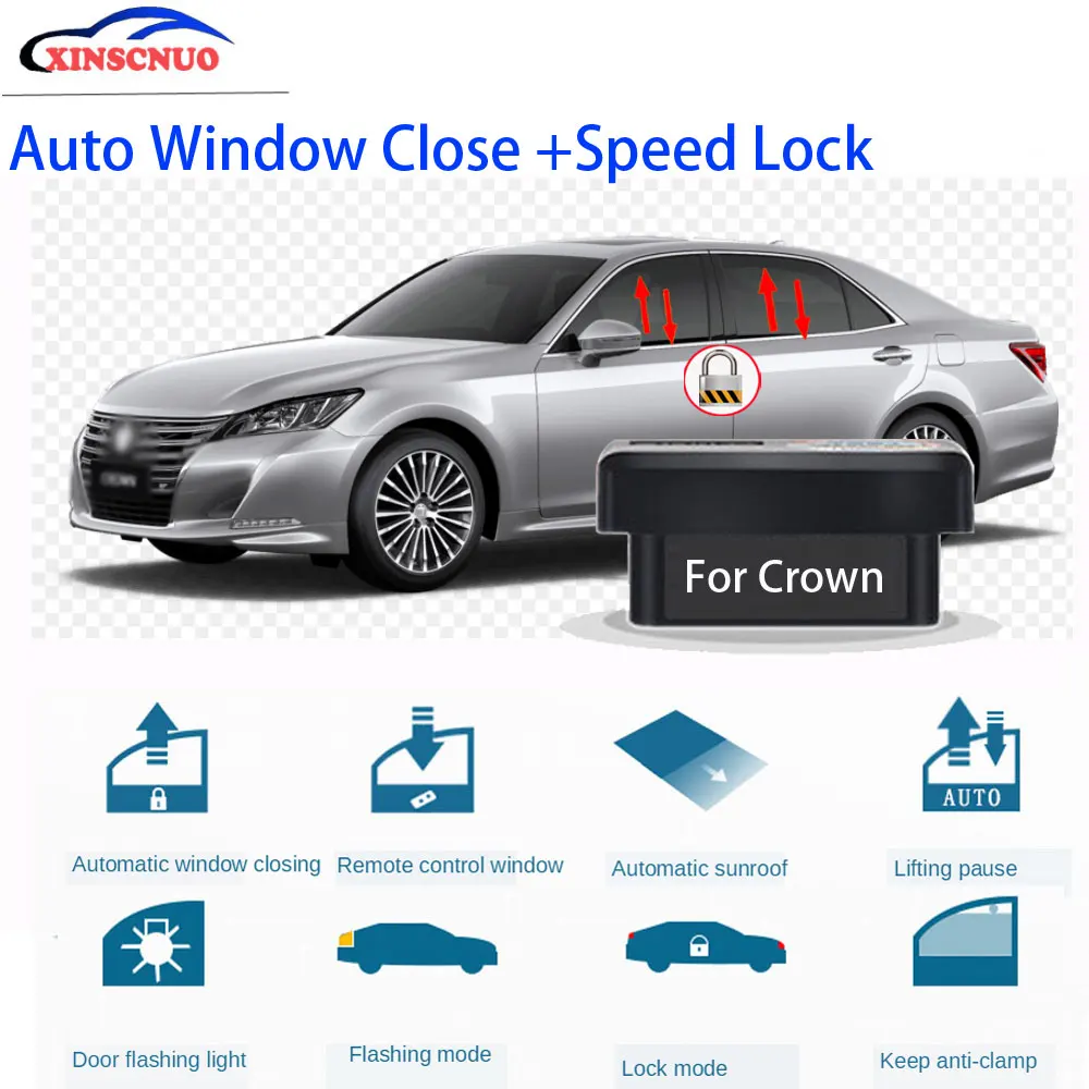 

XINSCNUO New Smart Electronics window lift For Toyota Crown 2010-2015 2016 2017 Auto OBD Speed Lock & Window closer