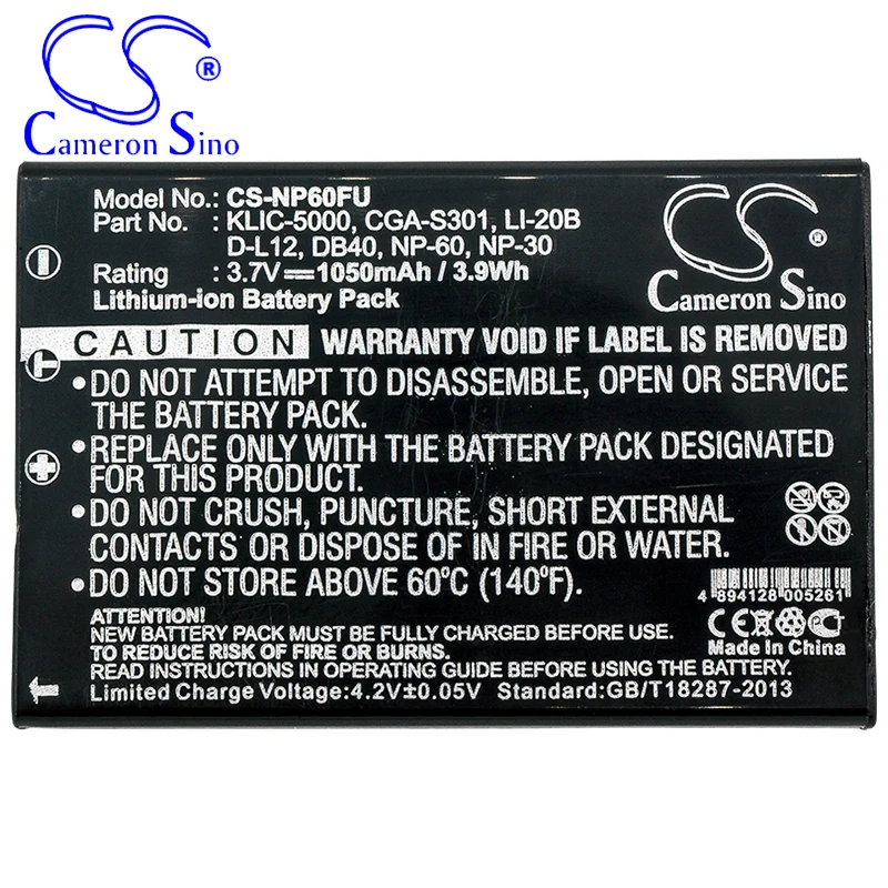 CameronSino البطارية لباناسونيك SV-AV10-R SV-AV100EG-S SV-AS3A SV-AV10 SV-AV30 SV-PT1 يناسب كوداك KLIC-5000 بطارية الكاميرا