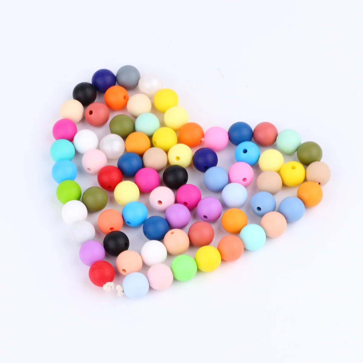 TYRY.HU 40Pcs Baby Teething Teether Beads Silicone Pacifier Clips Accessories BPA Free Teething Toys 12mm Round Silicone Beads