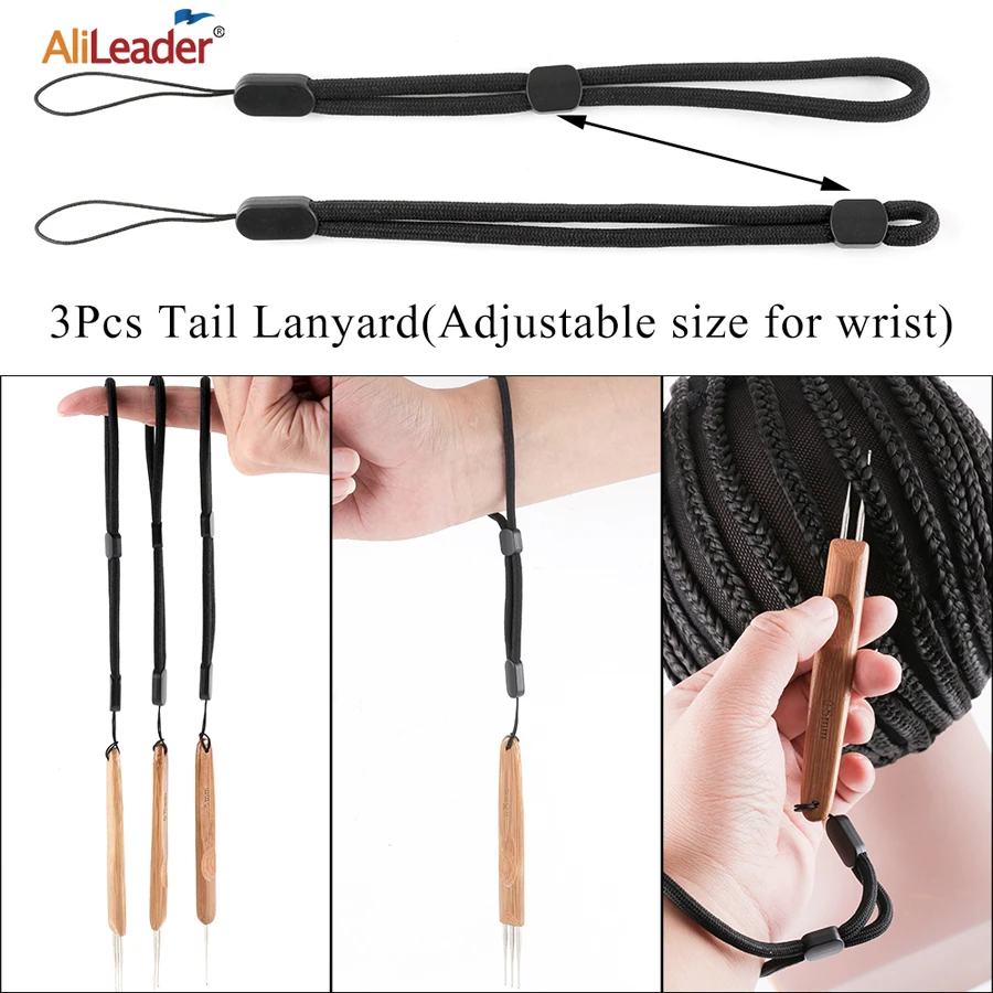 Alileader โครเชต์ตะขอสำหรับ Dreadlocks วิกผมเข็ม 1/2/3 เข็มตะขอ Hair EXTENSION TOOL Braider 0.5 มม./0.75 มม.เข็มไม้ไผ่ผู้ถือ