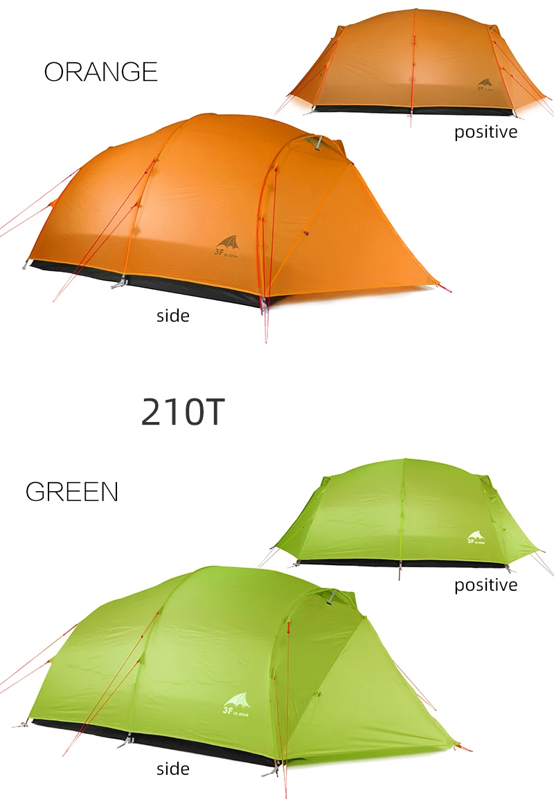 3F UL GETRIEBE Qingkong 4 Person 4 Saison 15D Camping Zelt Im Freien Ultraleicht Wandern Rucksack Jagd Wasserdichte Zelte – Detail 7