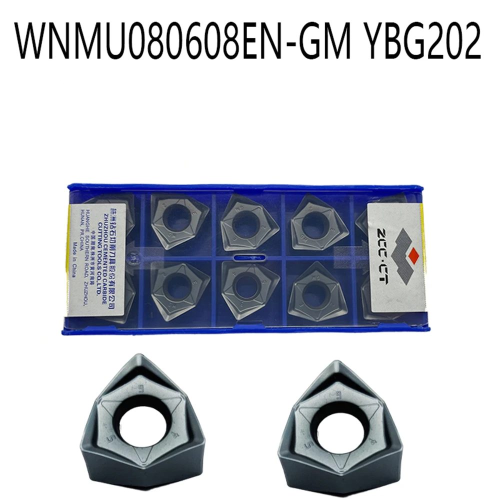 Imagem -04 - Double-sided Hexagonal 90 Graus Right Angle Fast Feed Mfwn Wnmu Carbide Inserções Inserções de Ferro Fundido Fresagem Cutter 10p Wnmu080608