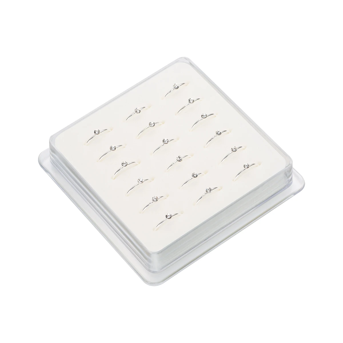 18Pcs/Box 925 Sterling Silver Single Crystal Nose Ring Body Piercing Jewelry Pircing Nariz Aro Nariz Percing Nez