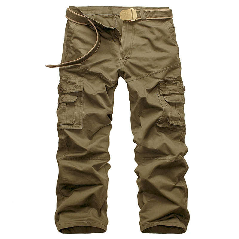 Drop shipping Pop Pop Autumn Men Cargo Pants Big Pockets Decoration Mens Casual Trousers Army Pants Dropshipping AXP120