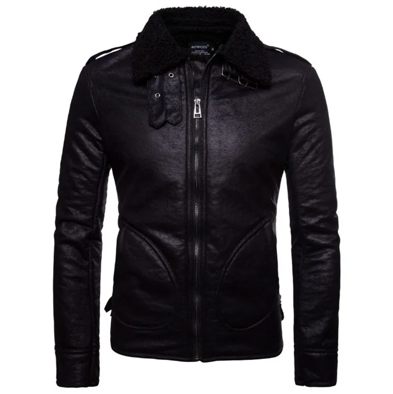 

Europe/US Size Men Leather Suede Jacket Motorcycle Leather Jacket Male Faux Leather Fur Coat Jaqueta De Couro Masculina