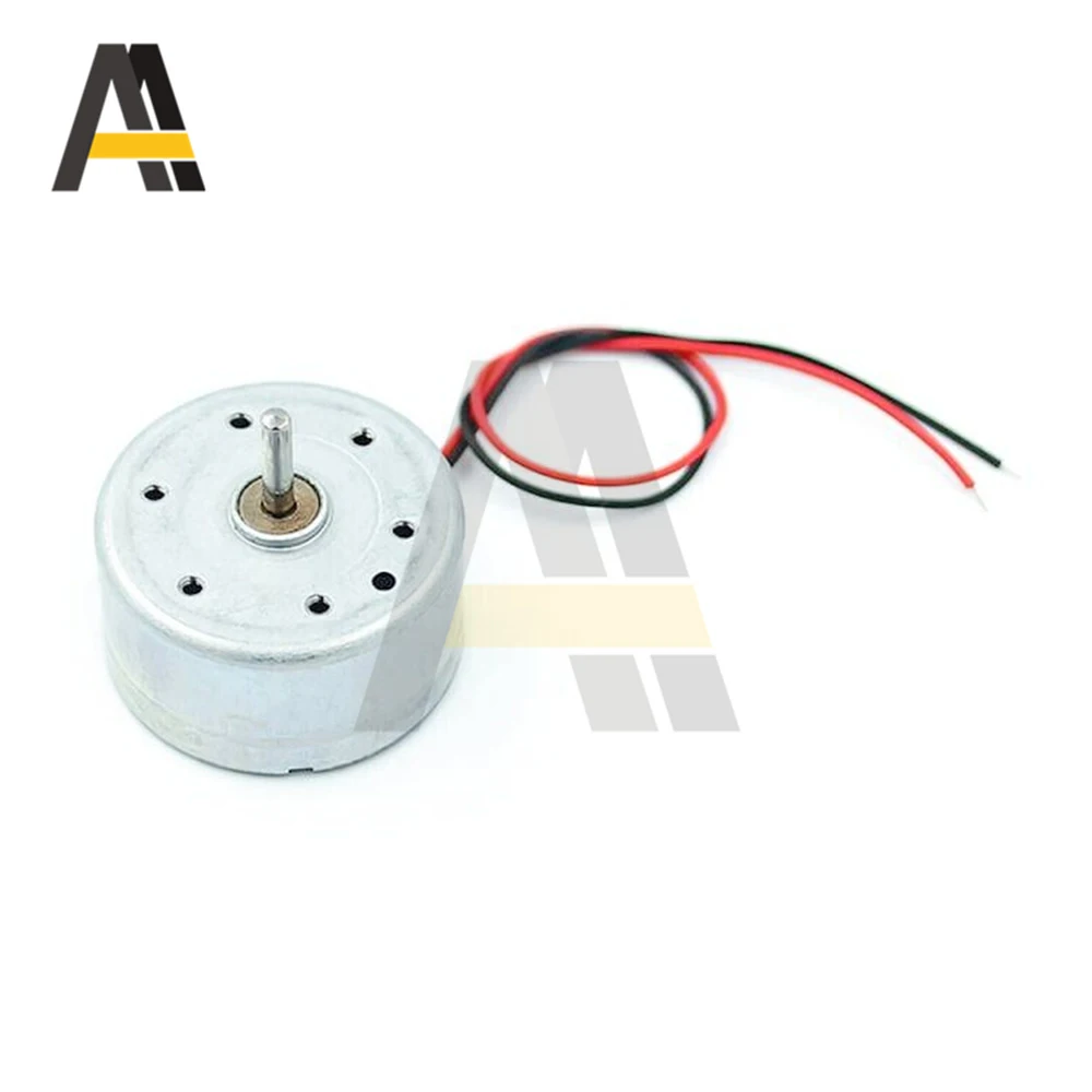 Mini moteur rond Micro 300 solaire DC 3V 4.5V 5V, pour lecteur CD, 2 broches, espacement des prises 2.0mm PH2.0mm, moteurs à brosse pour jouets