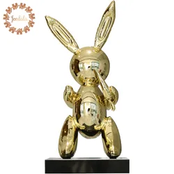 Hot!!! 22 Inch American Pop Art Resin Statue Balloon Rabbit Figurine Statue Balloon Rabbit Best Xmax Gift