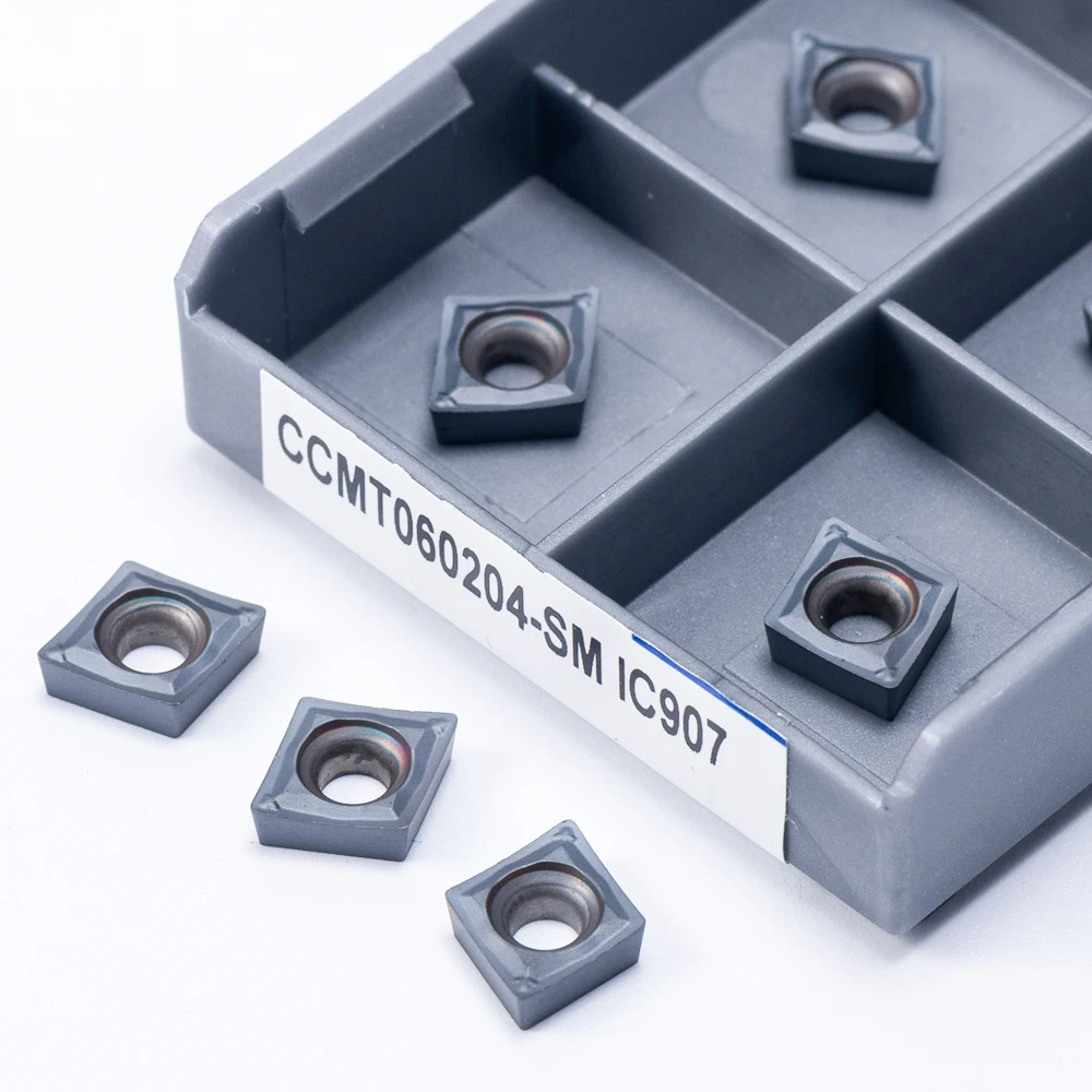 10 قطعة CCMT060204 SM IC907 الداخلية تحول أدوات كربيد إدراج المعادن مخرطة أدوات CCMT 060204 تحول إدراج