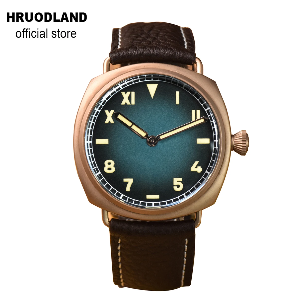 Hruodland Solid Bronze Quartz Men Watches 20ATM Water Resistant Ronda 502 Mov't Simple Design Sapphire Crystal Wrist watch Men