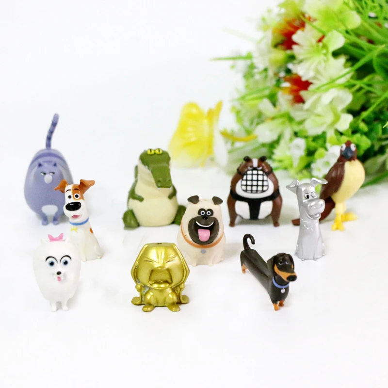 3pcs Limited Rare PVC Animals Dog Cat Crocodile Secret Life of Pet Figure Mini Doll Kawaii Cute Toy DIY Gift for Kid Boy Girl