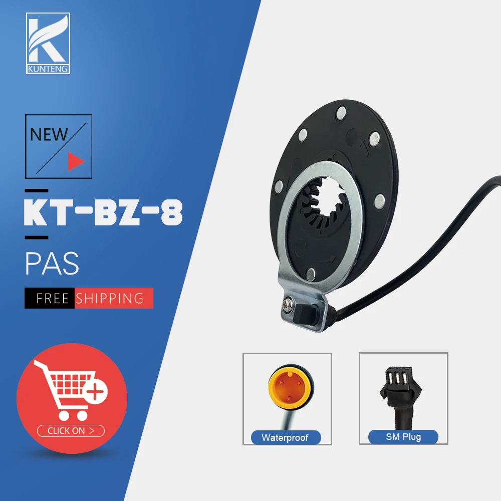 Electric Bicycle Pedal Assist Sensor  BZ4 8 Magnets for KT Controller PAS Sensor 3Pin SM WP Connector E-Bike Accessories