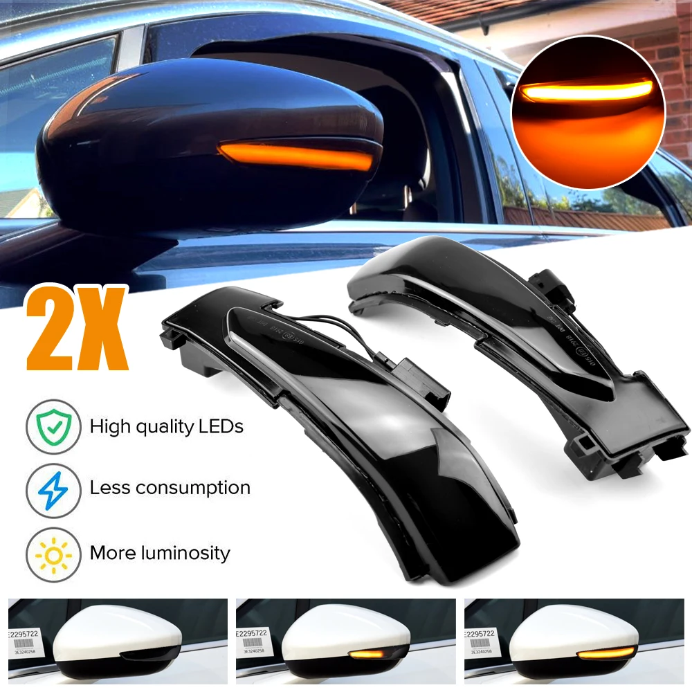 2 Buah untuk Peugeot 508 SW LED Lampu Sinyal Belok Dinamis Lampu Senter Indikator Tanda Bahaya Cermin untuk Citroen DS5 C4 Grand Picasso II