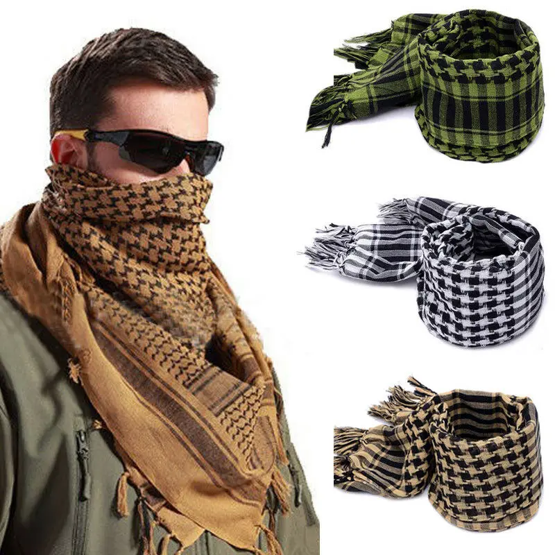 Lenço da listra do homem militar de pouco peso do shemagh da palestina do xale do lenço árabe de arafat bonito keffiyeh kafiya com borlas macio quente