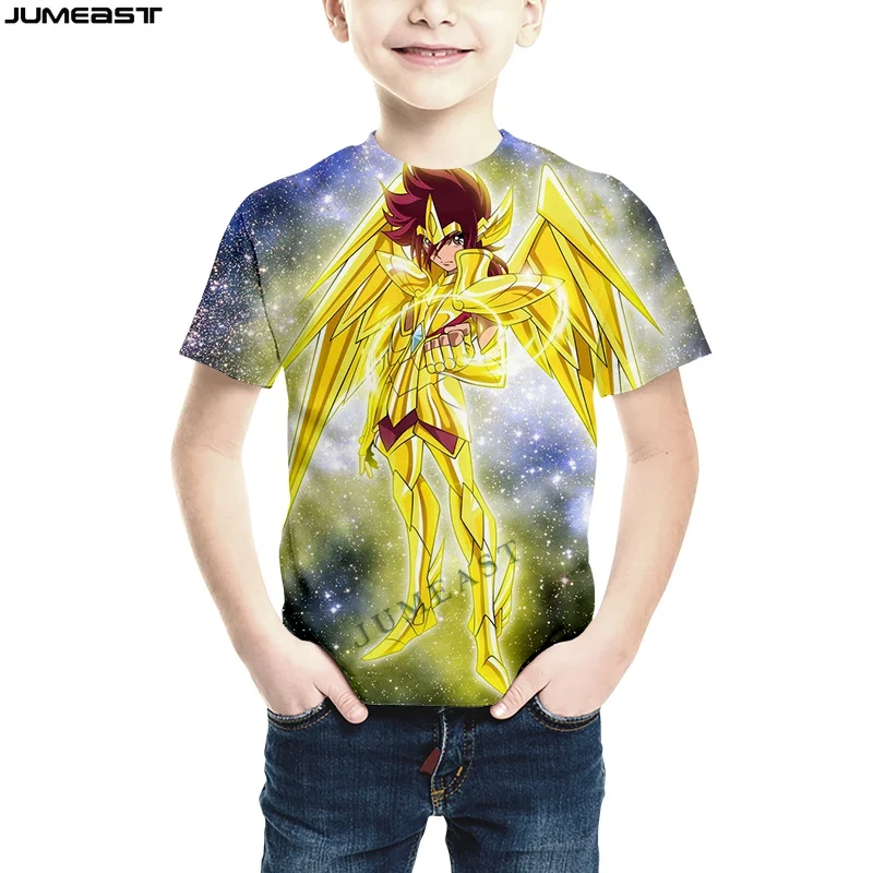 Jumeast-Men and Women's 3D Print Anime Saint Seiya T-Shirt, Children's Hip Hop T-Shirt, Kids T Shirt, Sport Pullover Tops, Brand