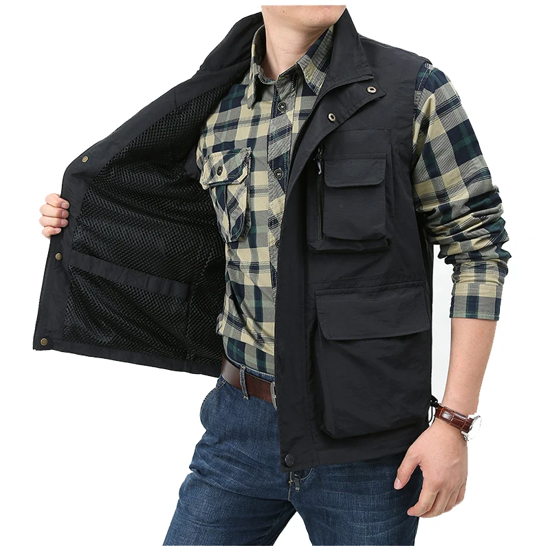 Men Outdoor Safety Anti-Cutting Anti-Stab Vest Multi-Pocket Tactical Self-Defense Flexible Anti-Hacking Wear-Resistant Clothing