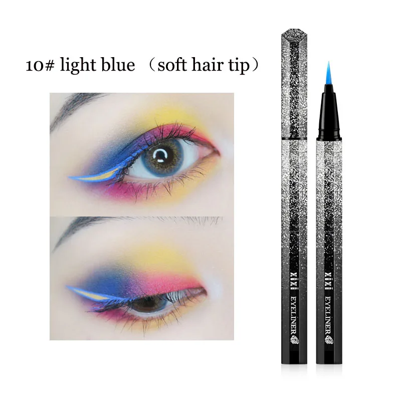 

Xixi starry sky eyeliner pencil blue purple black white red soft hair sponge tip long lasting waterproof black eyeliner AC133