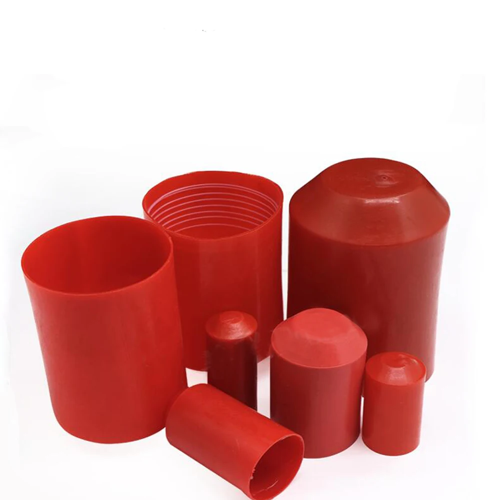 

5pcs Red 2:1 Diameter 8/10/13/15/18/20/23/25/28/30/35/40-65/75mm Waterproof Heat Shrink Boot End Cable Caps Adhesive Glue Lined