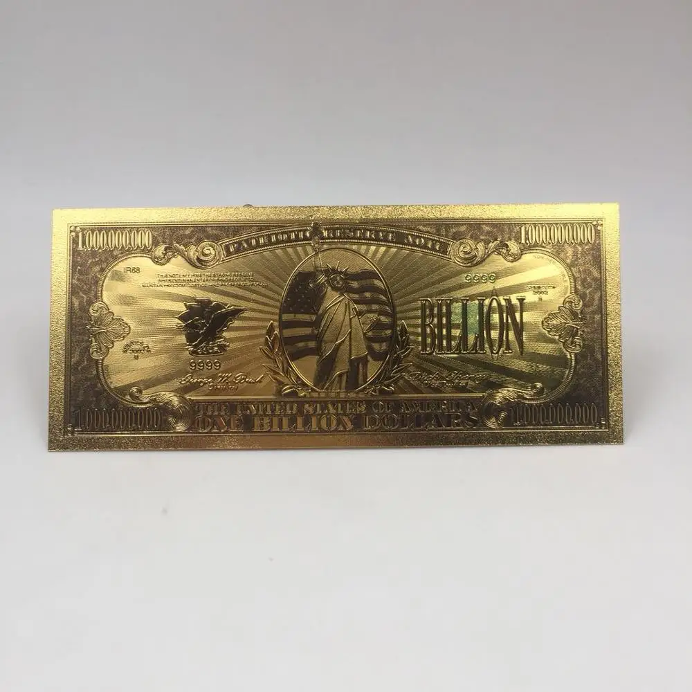 1pc Drop Shipping high quality $1 Million Dollar Bill Banknotes Decoration Antique Plated Gold USA Souvenir Home Decoration