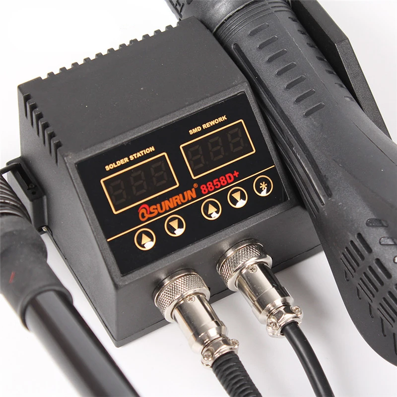 2 In 1 760W Soldering Station LCD Digital Display Welding Rework Station For Cell-phone BGA SMD PCB IC Repair Solder Tools 8858D