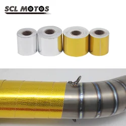 SCL MOTOS 1Roll 5m 10m 15m Fire-retardant Belt Motorcycle Link Pipe Thermal Insulation Band Exhaust Heat Wrap Heat Shield Tap