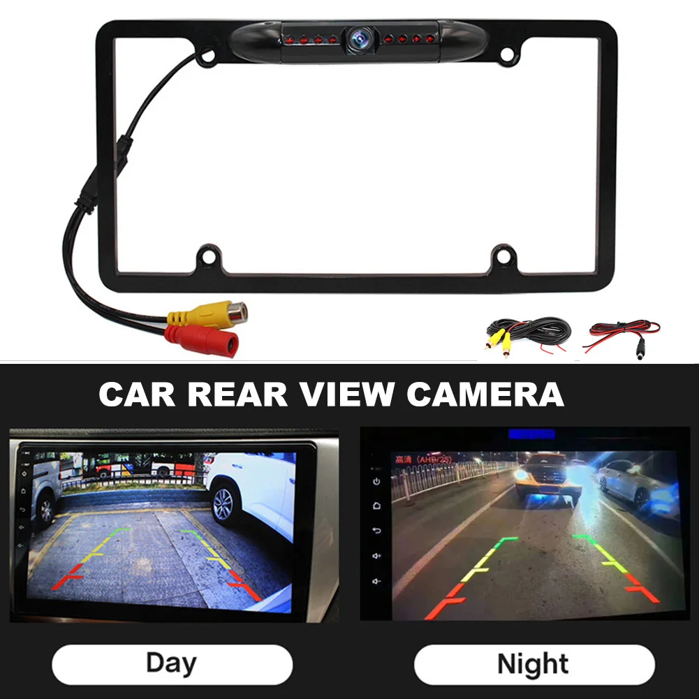 Hot US License Plate Frame Mount Waterproof Night Vision Car Rear View Backups Camera Porta Placas Vehiculos Plakalık Araba