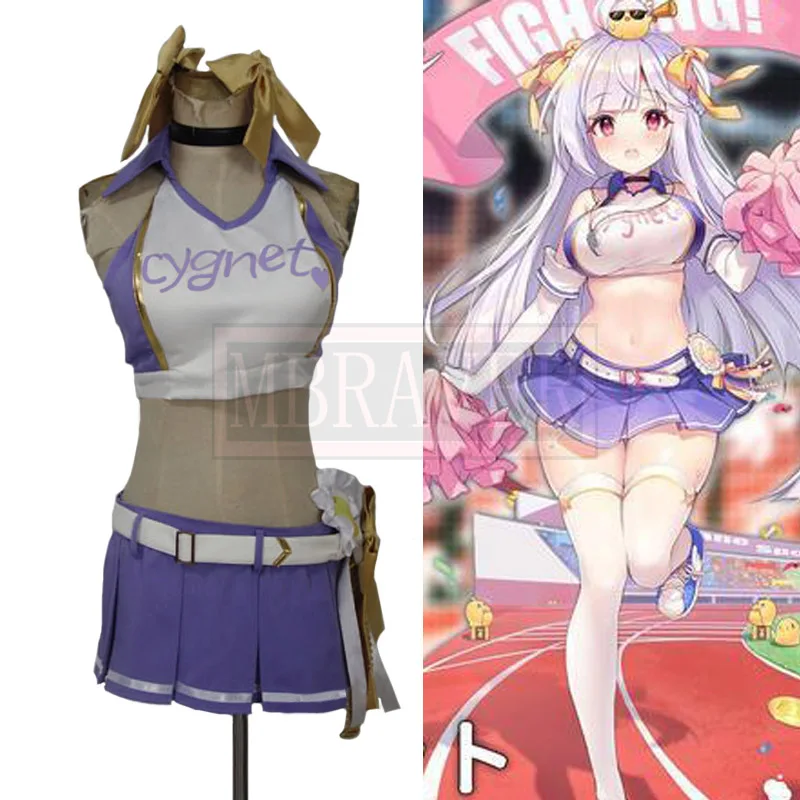 

Azur Lane Cygnet St. Laurent Cheerleaders Cos Cosplay Costume Halloween Christmas Party Uniform Custom Made Free Shipping