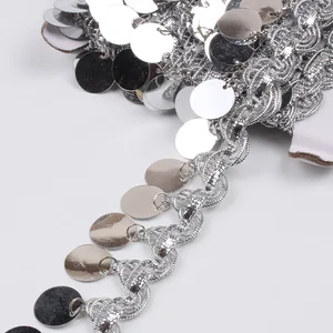 Payetler, dantel, 35mm ila 2 metre, aksesuarları, giyim, dikiş, altın ve gümüş, kendin yap asılı pullu satıcı kumaş Kumaş için en iyi 10 satış, paete dourado-no. 6