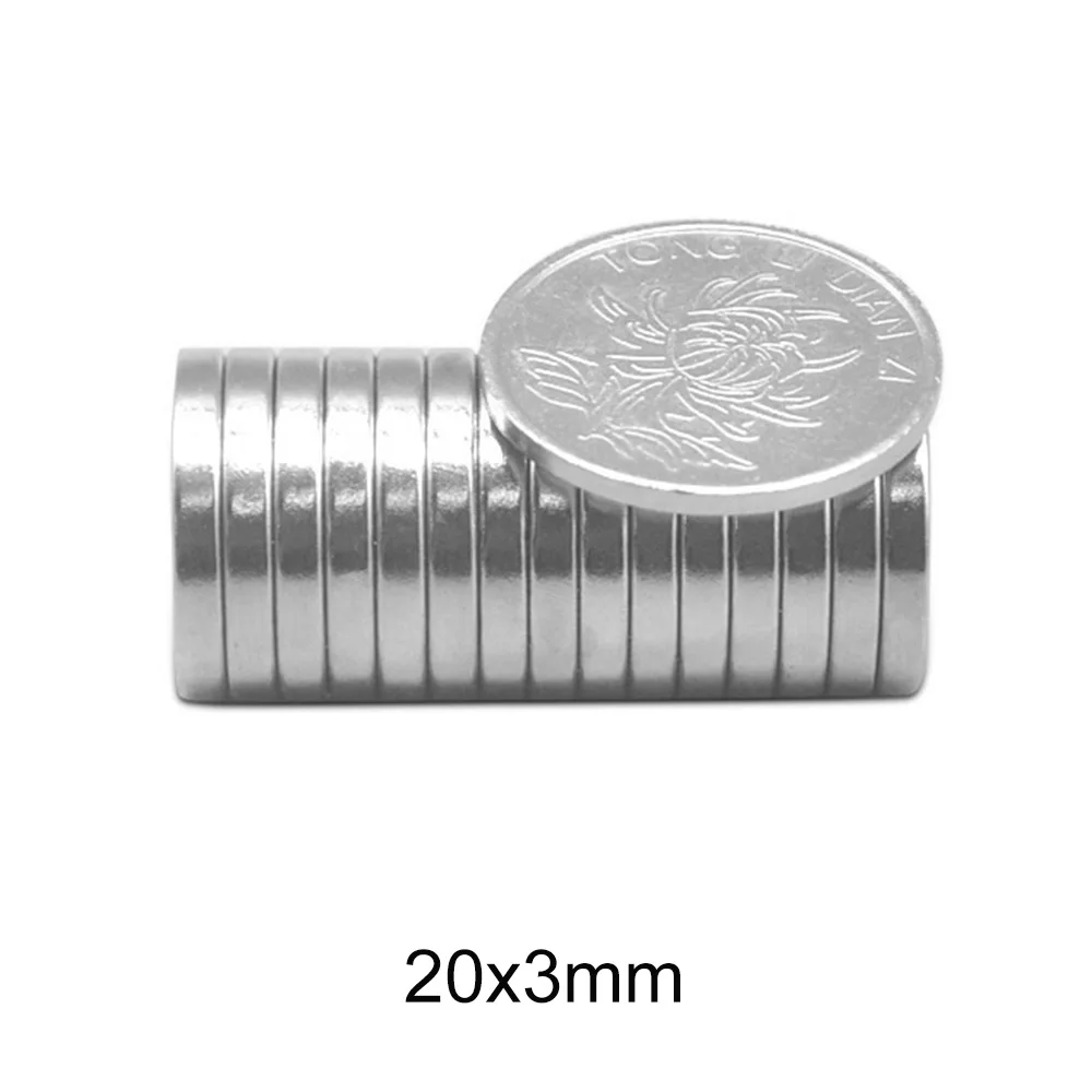 5~60pcs 20x3 Sheet Neodymium Magnet 20mmx3mm Round Powerful NdFeB Magnets 20x3mm Rare Earth Magnet Disc magnet strong 20*3 mm