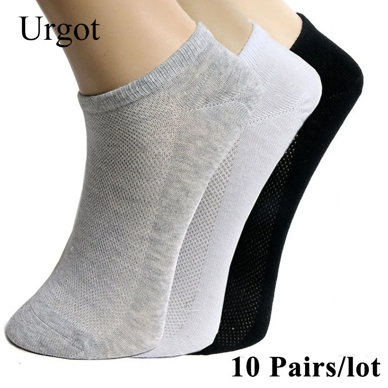 

Urgot 20Pcs=10 Pairs Solid Mesh Men's Socks Invisible Ankle Socks Men Summer Breathable Thin Male Boat Socks Meias HOT SALE