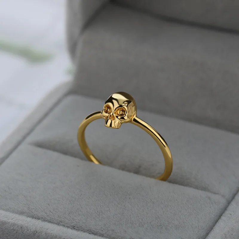 Vintage Skull Rings For Women Waterproof Gold Color Stainless Steel Ring Rock Punk Hip Hop Jewelry Freeshipping Items anillos