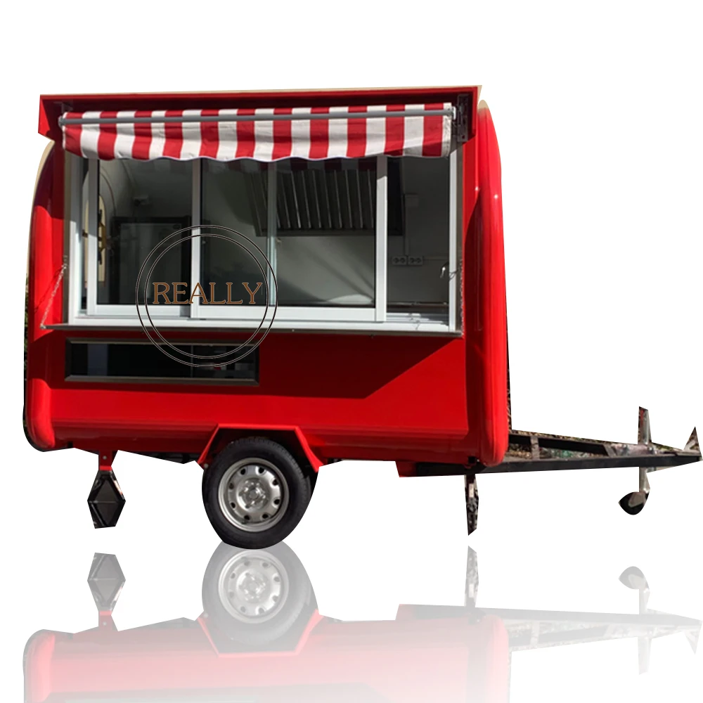 Mobile Food Trailer with Awning and Sliding Window Strret Food Kiosk Trailer Food Cart for Sale