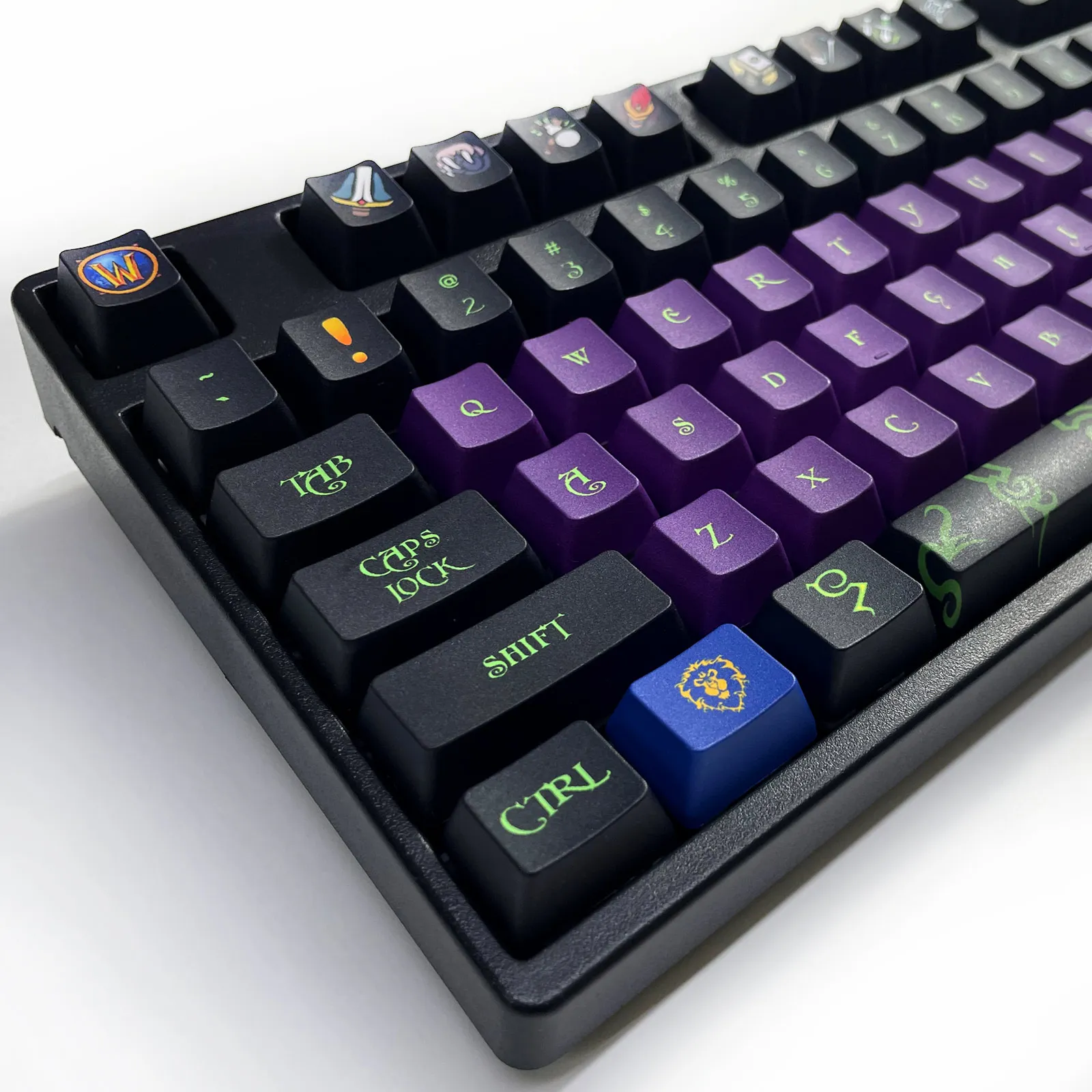 Game World of Warcraft Tema Pbt Keycaps, 108 teclas para teclado mecânico, perfil OEM, apenas KeyCap 104 100 98 96 87 60