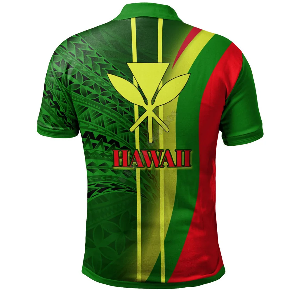 Hawaii Kanaka Polo Shirt Special Style 3D Printed Polo Shirt Men for Women Short Sleeve Summer BlueT-shirt