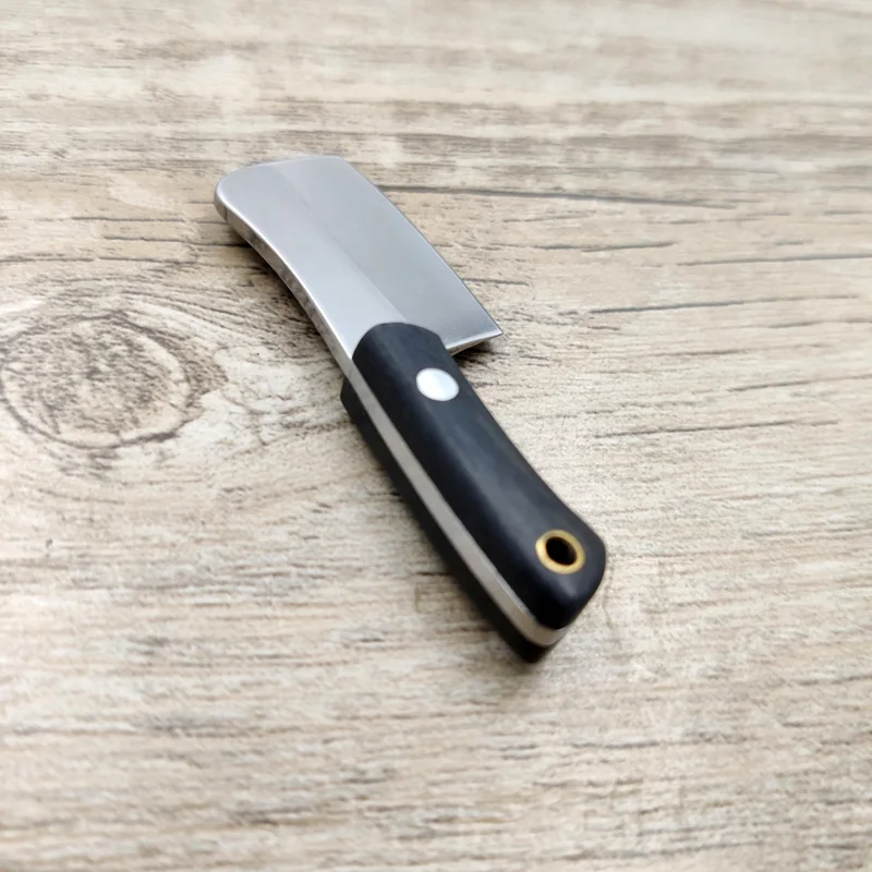 Droship Cố Định Bằng Inox Lưỡi Dao Vỏ Gỗ Mun Tay Cầm EDC Dụng Cụ Khóa Phụ Kiện Titan Mini Kích Thước Dao Nhà Bếp