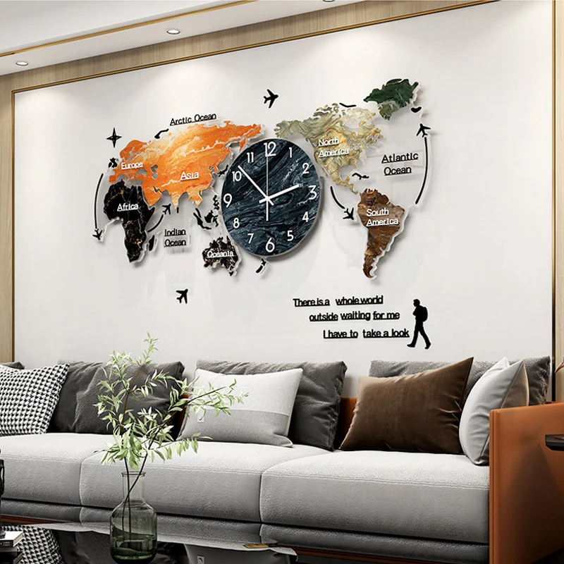 Modern Living Room Bedroom Decoration Wall Lamps Sofa Background Wall Light Luxury Restaurant High-end World Map LED Mural Lamp