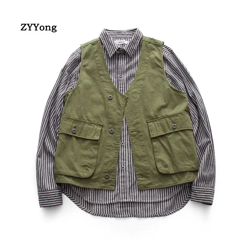 

2020 New Cotton Multiple Pockets Men Cargo Vest Coat Hip Hop Dad Waistcoat Comfortable Sleeveless Jacket Gilet Streetwear