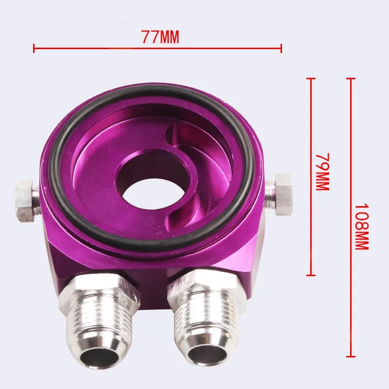 Universal Aluminium AN10 Car Oil Filter Cooler Sandwich Plate Oil Adapter Racing Meter Modification Parts Temperature Sensor