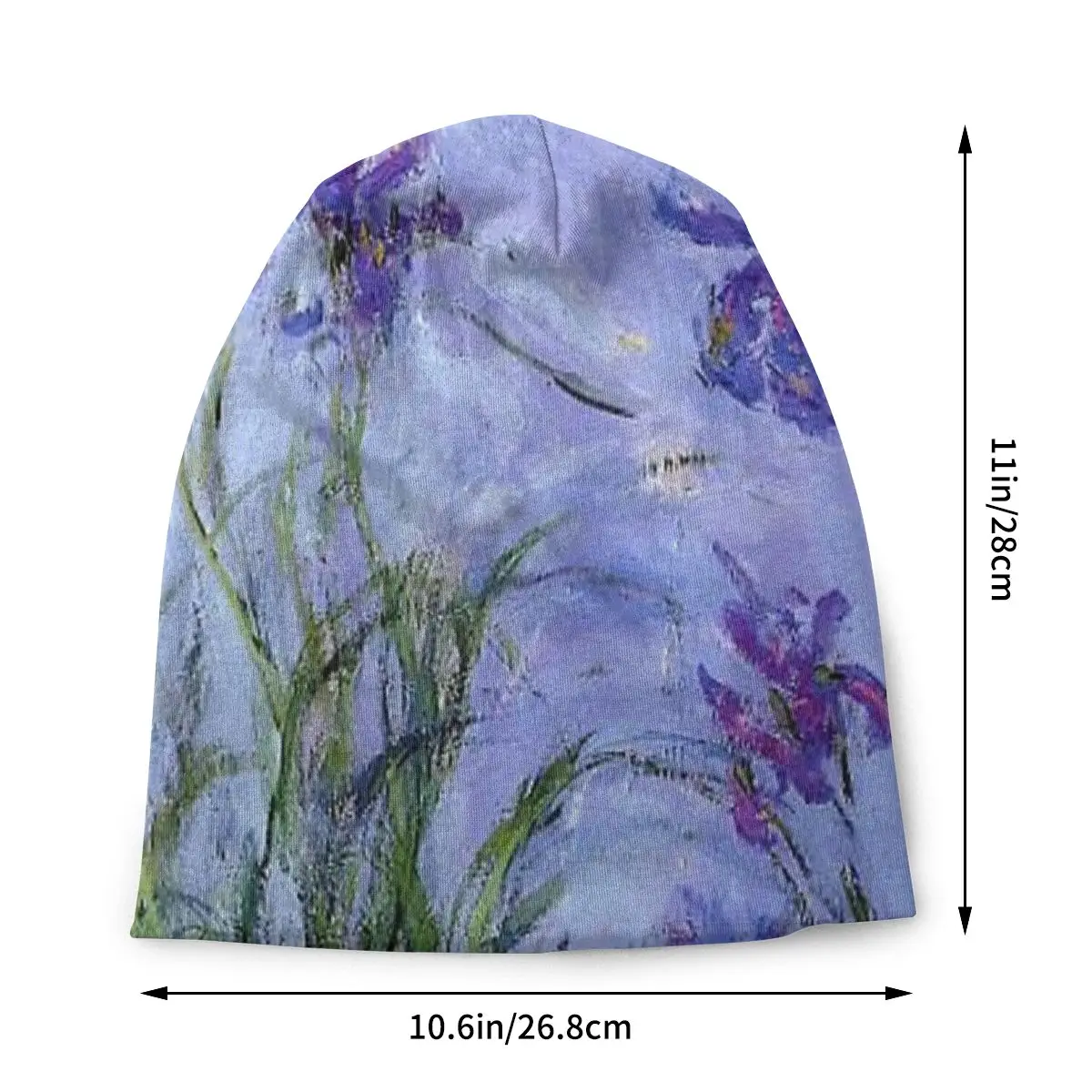 Claude Monet Lilac Irises 1914 Caps Fashion Outdoor Skullies Beanies Hat Men Women Summer Warm Head Wrap Bonnet Knitting Hats