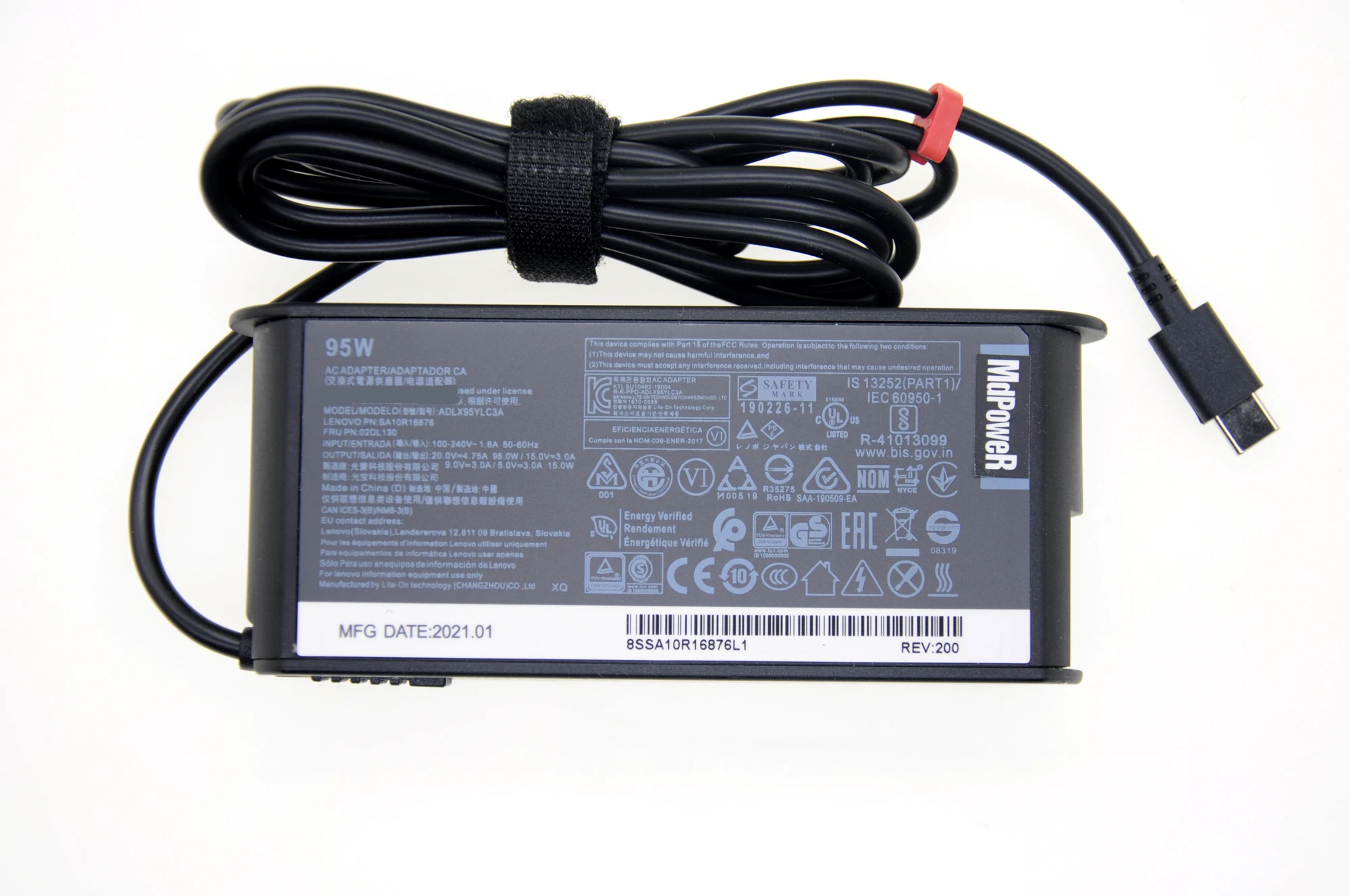 Genuine 95W Type-C Charger 20V 4.75A /15V 3A /9V 3A /5V 3A for Lenovo ADLX95YCC3 YOGA 14S THINKPAD X1 CARBON T470ST AC adapter