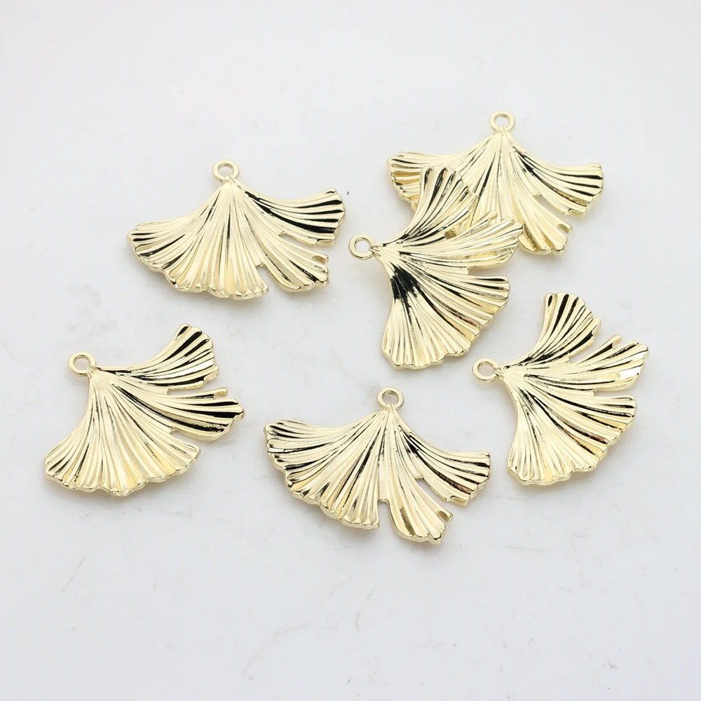 Zinc Alloy Ginkgo Biloba Leaves Charms Pendant 6pcs/lot For DIY Fashion Earrings Jewelry Making Accessories