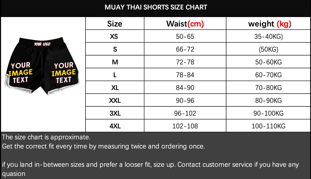 Customized Personalized Muay Thai Shorts Team Club Combat MMA BJJ Boxer Boxing Trunks Quick Dry Moisture Wicking Fight Wear