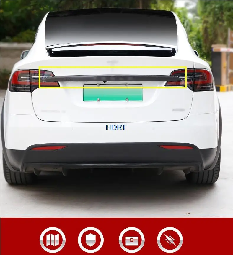 

1pc Rear Trunk Strip Trim Fit for Tesla Model X 2014 2015 2016 2017 2018 2019 Dry Carbon FibreTailgate Trim Car Accessories