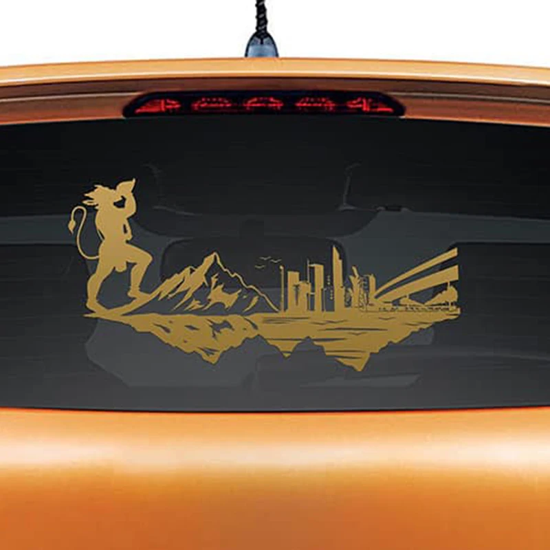 

Lord Hanuman Murals Car Rear Glass Sticker Waterproof Vinyl Art Car Side Pattern Decor Sticker Auto White L1197