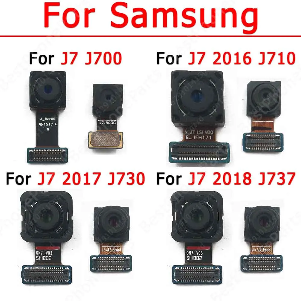 Przedni tylny aparat do Samsung Galaxy J7 2016 2017 2018 J700 J710 J730 J737 Przedni tylny tylny moduł aparatu do selfie